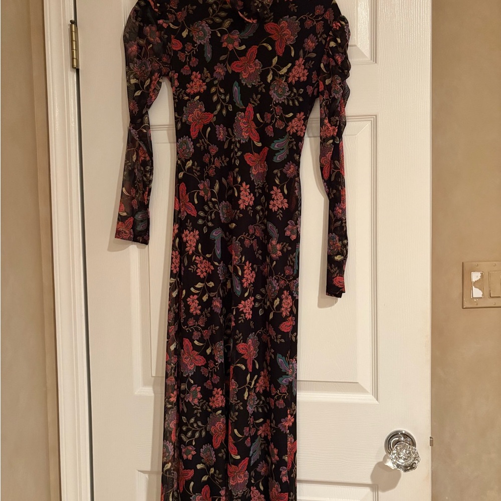 MISA Los Angeles Floral Long Sleeve Dress size xs